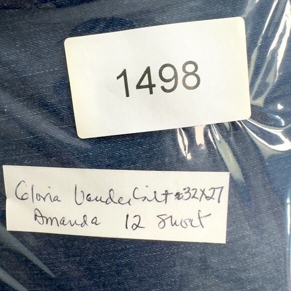 Gloria Vanderbilt Amanda High Rise Ankle Jeans 12 Short Floral Embroidered - Picture 12 of 12